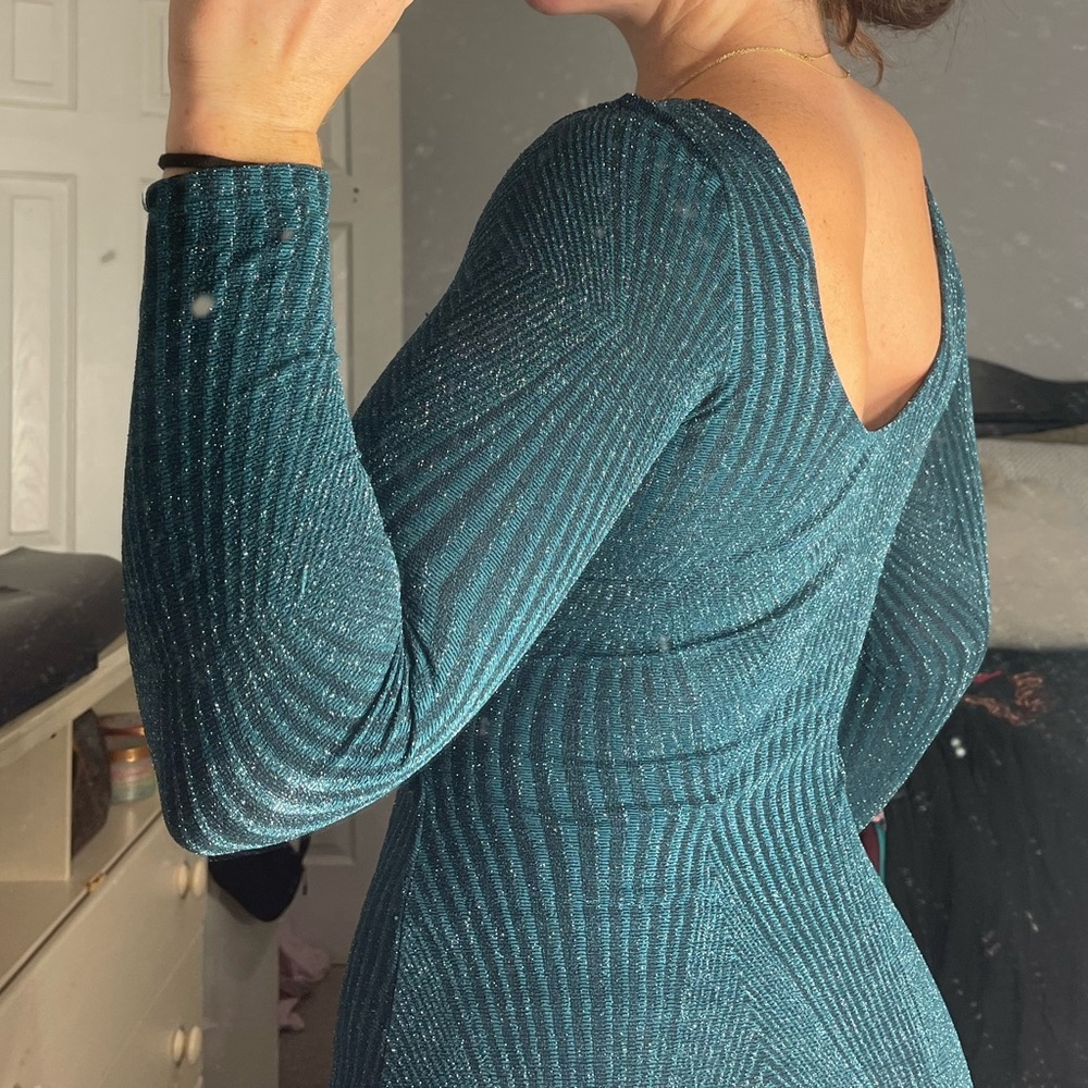 Green Night Out long sleeve Dress